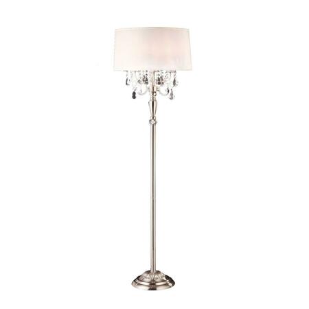 ESTALLAR Glamorous Silver & Faux Crystal Candleabra Metal Floor Lamp ES3106356